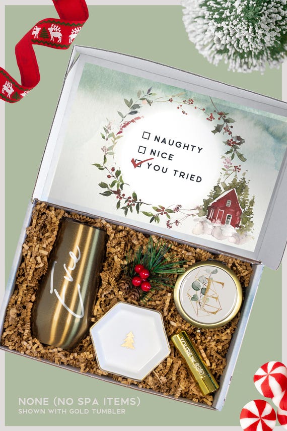 Spa Christmas Gift Set for Her, Personalized Holiday Gift Basket