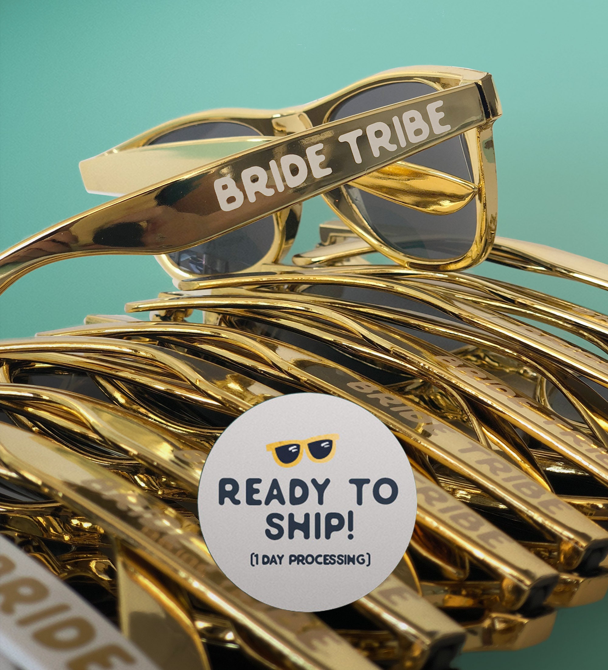 ?Women Black Bachelorette Bride Tribe Set Sunglasses Bridal Shower Accessories Bachelorette Party Bride to Be Sunglasses | Bride Tribe Set  main image 2