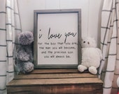 I Love you Nursery Sign Boys Nursery Sign Little Boys Room Decor Farmhouse style kids decor rustic kids decor baby shower gift