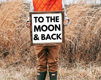 To the Moon and Back Sign|  Gender Neutral Wood Sign|Nursery Sign|Baby Shower Gift