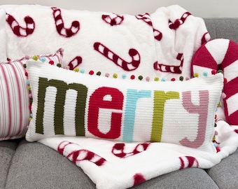 MERRY Pillow Crochet Pattern