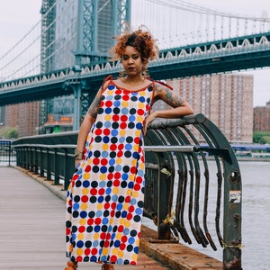Sommer Flowy African PRINT Polka Dots Kleid