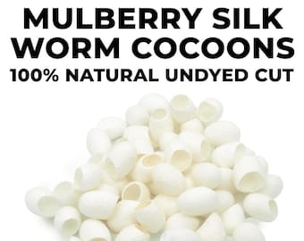 Mulberry Silk Worm Cocoons Natural Undyed Cut