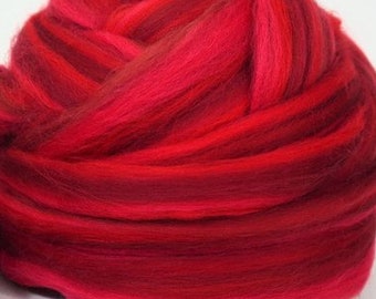 100g Fine Merino Roving Wool Red Wine Bordeaux Blend for Wet Nuno Needle Felting Spinning Weaving Knitting, Color 1150