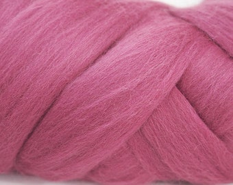 50g 21.5mic Merino Roving Wool Magenta Fuchsia Pink for Wet Nuno Needle Felting Spinning Weaving Knitting