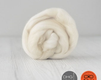 100g Extra Fine Merino Roving Wool Natural White for Wet Nuno Needle Felting Spinning Weaving Knitting