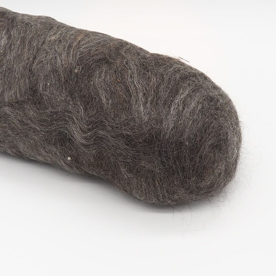 Natural Wool Roving: 50g: Black Natural Wool Roving: 50g: Black
