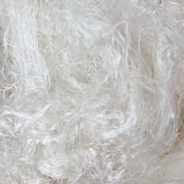 50g Viscose Fiber Un-dyed White for Wet Felting, Nuno Felting, Spinning, Knitting, Weaving