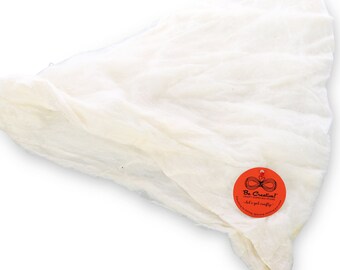 May include: A piece of off-white, semi-sheer, textured fabric with a loose weave. Attached to the fabric is a round, orange tag featuring a black infinity symbol logo, the text Be Creative! Craft Supplies Store, and Let's get crafty.
