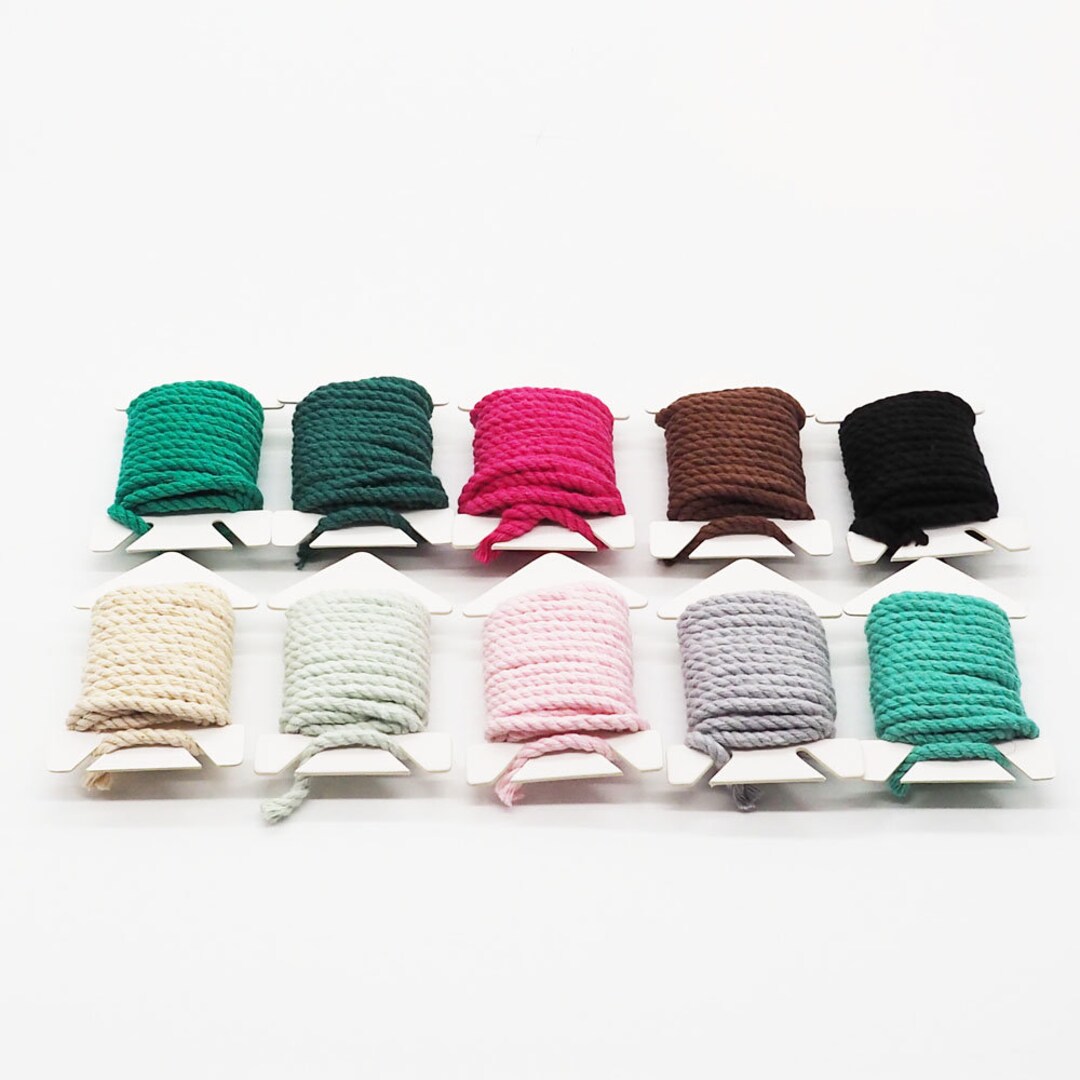 Cotton Macrame 4mm 3-Ply Ropes Set 10 Colors Macrame Supplies ...