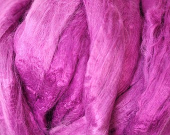 50g Pink Viscose Fiber, Lilac Viscose Fibre, Wet Felting, Nuno Felting, Spinning, Knitting, Weaving, Felting Supplies