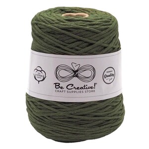 May include: A spool of dark green 100% cotton twine with the label "Be Creative! Craft Supplies Store" and "Premium Quality" printed on it.