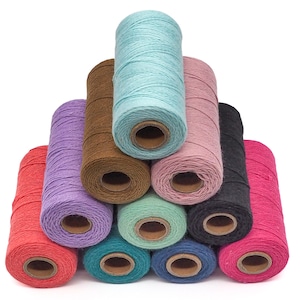 Warp Thread - Weaving Strings - 1mm 2-ply Cord – Cotton Yarn – Macrame Rope – Leather Sewing - Colourful Warp – Weaving Kit - Crochet