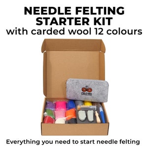 Needle Felting Kit 12 Colors Carded Wool - Needle Felting Starter Kit - Needle Felting Beginners Kit – Needle Felting Supplies