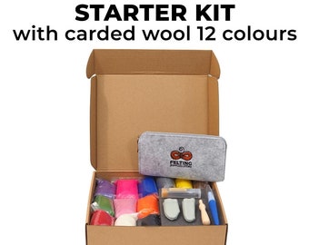 Needle Felting Kit 12 Colors Carded Wool - Needle Felting Starter Kit - Needle Felting Beginners Kit – Needle Felting Supplies