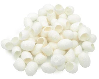 Mulberry Silk Worm Cocoons Natural Undyed Cut