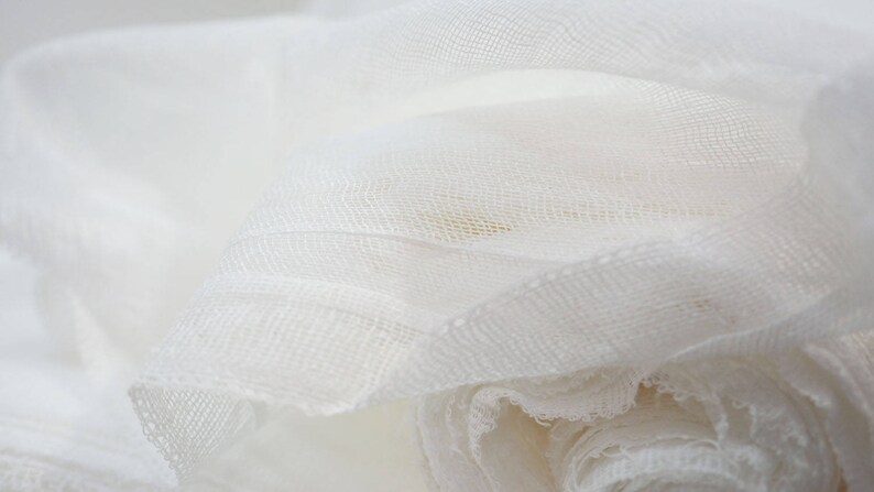 90cm Cotton Gauze Fabric White color for Felting, Nuno Felting, Sewing, Felting Supplies image 7