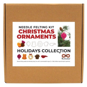 DIY Needle Felting Kit CHRISTMAS Ornaments - Starter Kit - Kit For Beginners - Gift for Adults Kids Girls Women – Gift Craft Kit