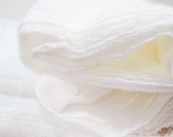90cm Cotton Gauze Fabric White color for Felting, Nuno Felting, Sewing, Felting Supplies