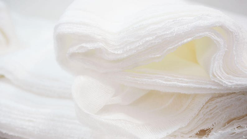 90cm Cotton Gauze Fabric White color for Felting, Nuno Felting, Sewing, Felting Supplies image 1
