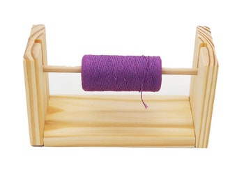 Soporte de carrete de madera - Soporte de hilo - Estante guía - Soporte de urdimbre - Suministros macramé - Suministros de punto - Herramientas artesanales