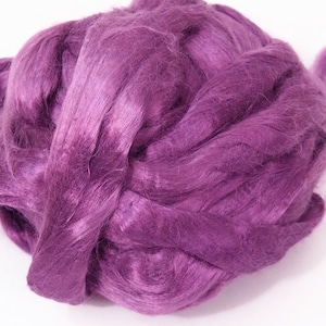 50g Viscose Purple Magenta for Wet Felting, Nuno Felting, Spinning, Knitting, Weaving