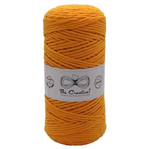 Cotton Macrame String 4mm 820ft (250m) - Honey Mustard Color - Macrame Supplies - Decorative Knot Work - Weaving - Knitting - Crochet
