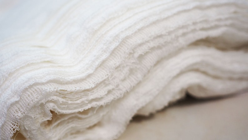 90cm Cotton Gauze Fabric White color for Felting, Nuno Felting, Sewing, Felting Supplies image 6