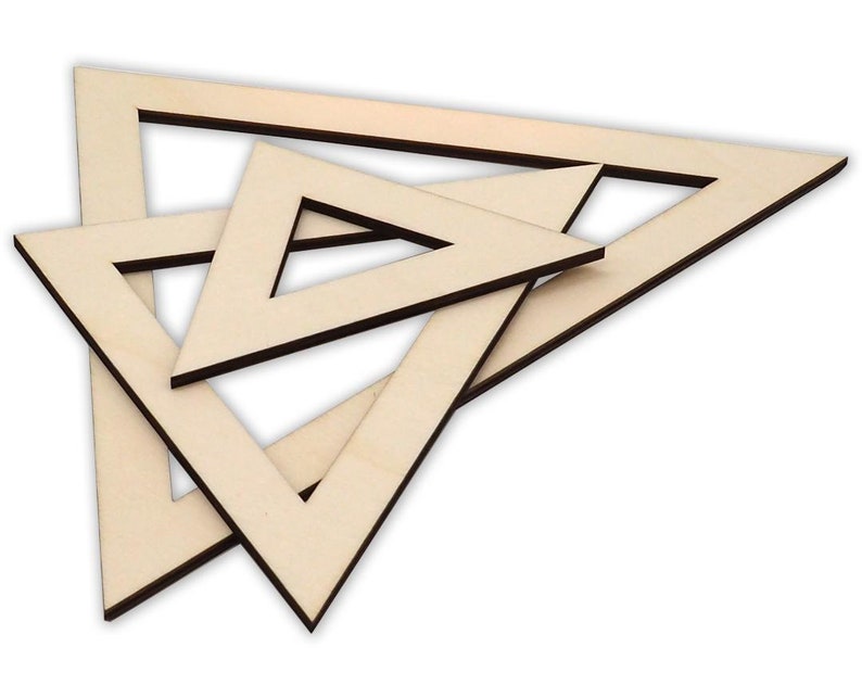Wooden Triangle Shape Cutout Set - DIY Crafting - Decorative Elements ...