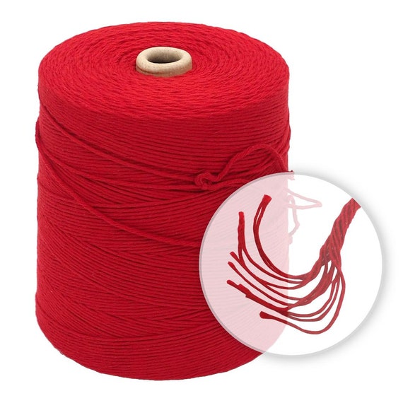 Red 1mm Cotton Single Twist Strand Soft String Weaving and Macrame Supplies Decorative  Knot Work Knitting Crochet Crafts 