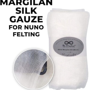 60cm Natural Margilan Silk, Uzbek Margelan Silk Gauze for Nuno Felting, Felting Supplies