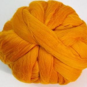 100g Extra Fine Merino Roving Wool Yellow Melon Orange for Wet - Etsy
