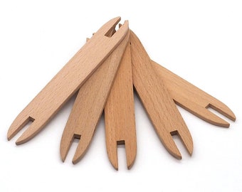 Wooden Weaving Shuttles 5 Pack, Tapestry Stick Shuttles, Loom Weaving Supplies, Fiber Art Tool, Weaving Accessories