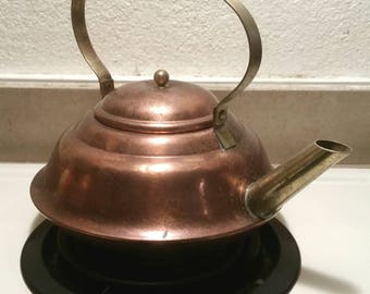 Vintage Copper Kettle Tea Pot Collectible Brass Copper Home Decor Kitchen Decor Tea Kettle Copper Pot