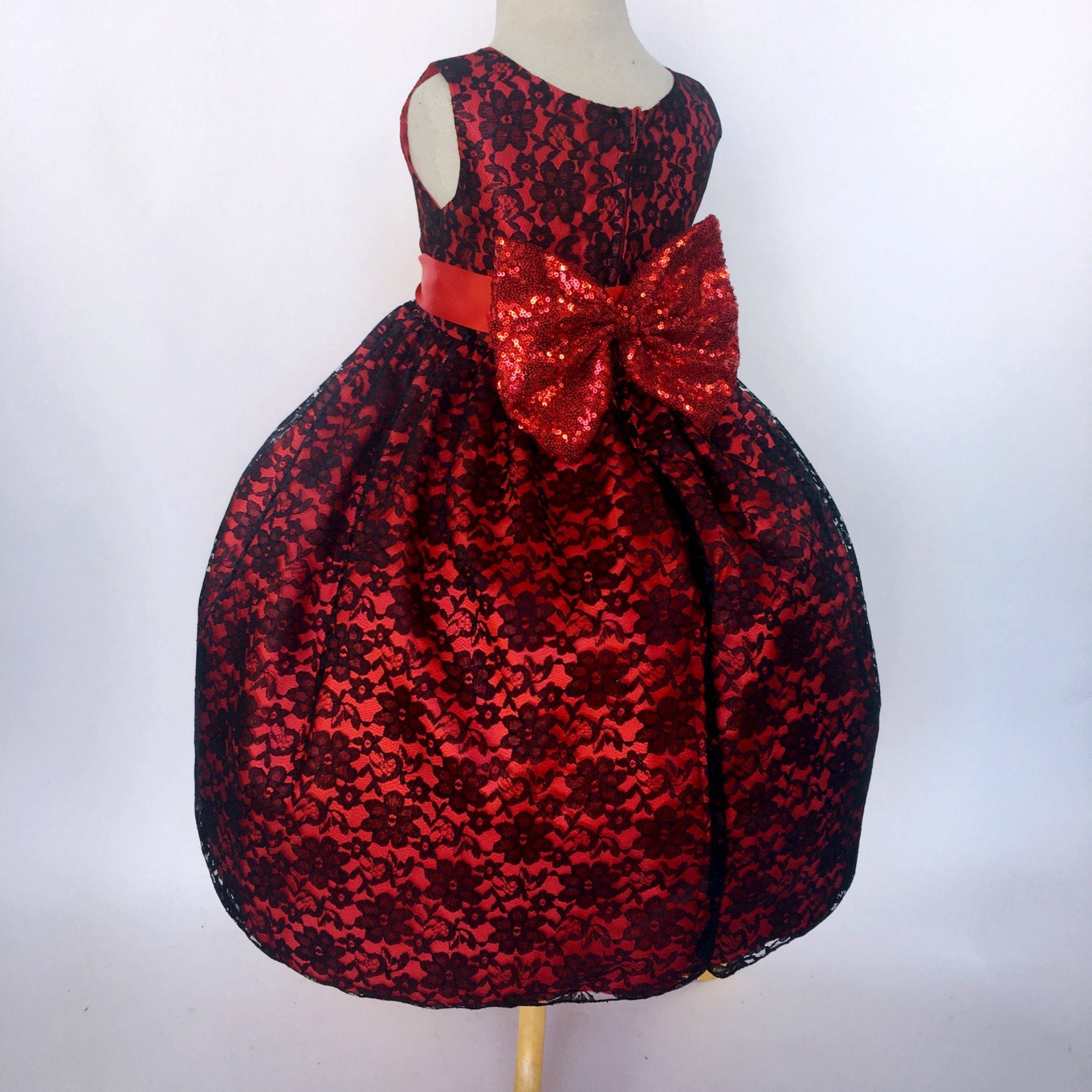 black dress with red lining