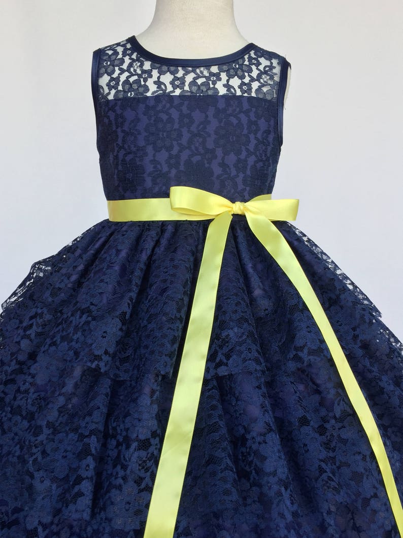 Yellow Dress Blue Sash