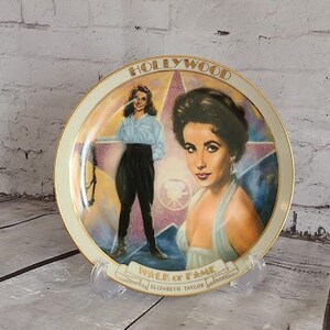 1989, Elizabeth Taylor, Hollywood Walk of Fame Porcelain Plate, The Danbury Mint