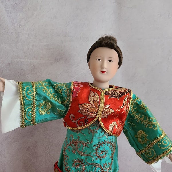 Antiques Roadshows, Chinese Porcelain Doll, Total Heigh with Stand is 13'' (33 cm)