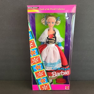 German Barbie Doll from Dolls of the World Collection, Special Edition by Mattel 1994, Vintage Barbie Doll in Folk Costume, # 12698