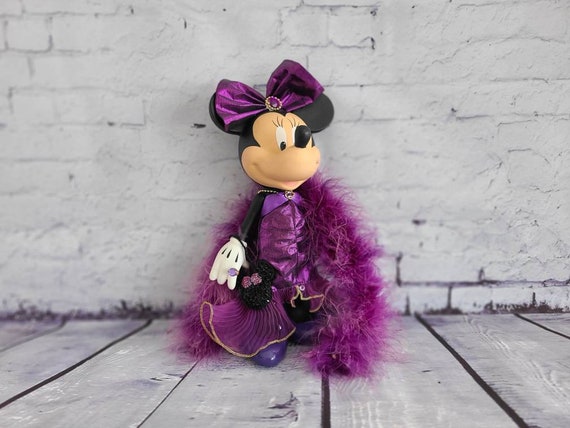 Disney Minnie Mouse Purple Dress Vintage Porcelain Doll 10 NO