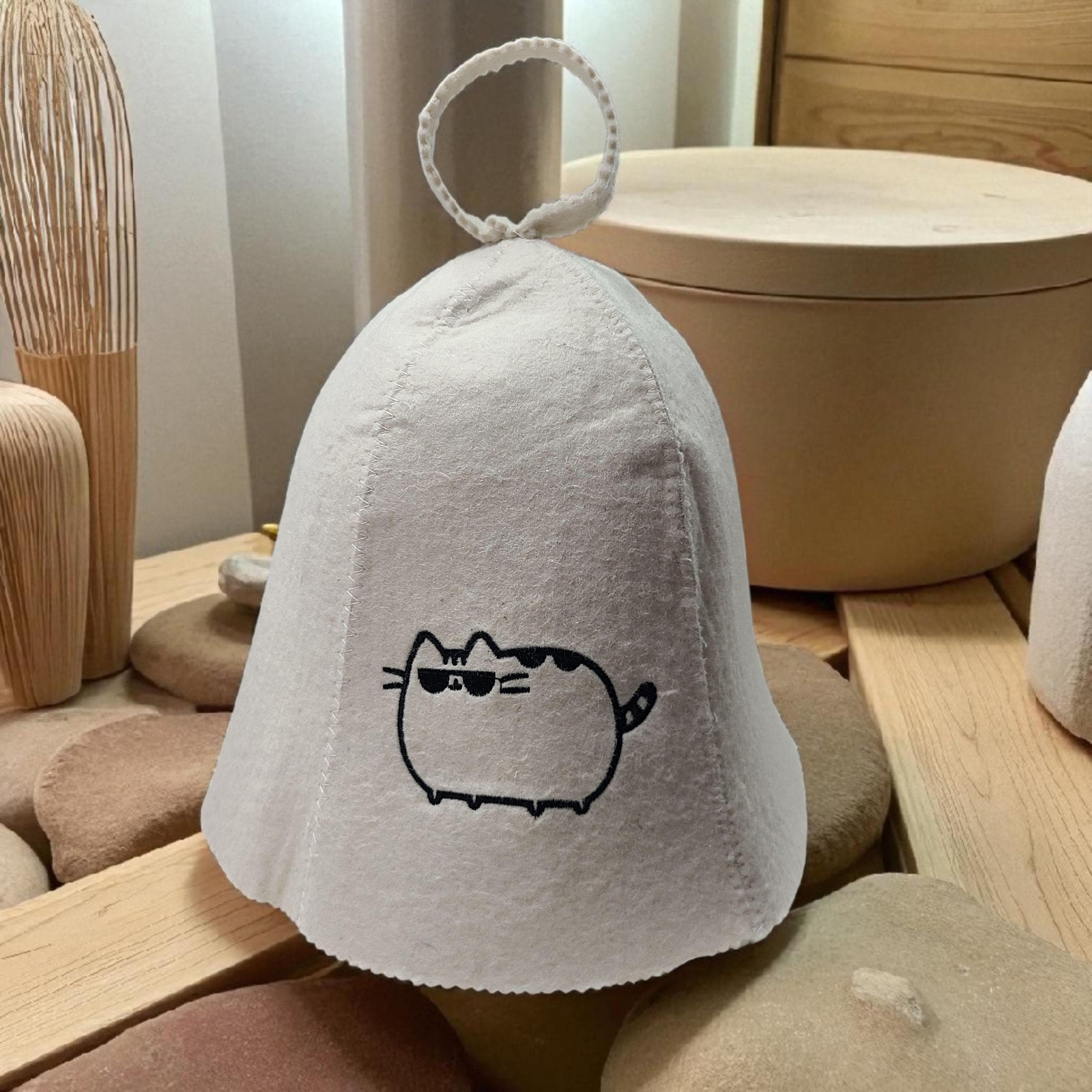Wool Sauna Hat "The Cat 007" Finn Steam Room Bath Cap