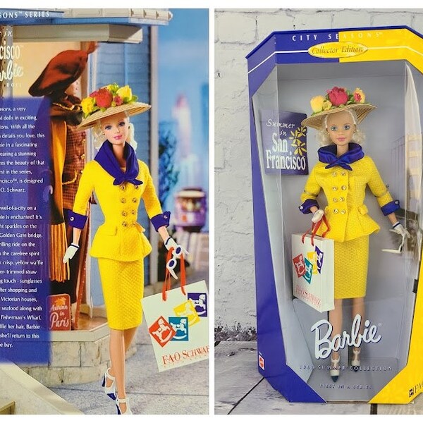 Summer in San Francisco Barbie Doll, City Seasons Collector Edition 1998 Summer Collection, First in a Series, Mattel 1997, # 19363