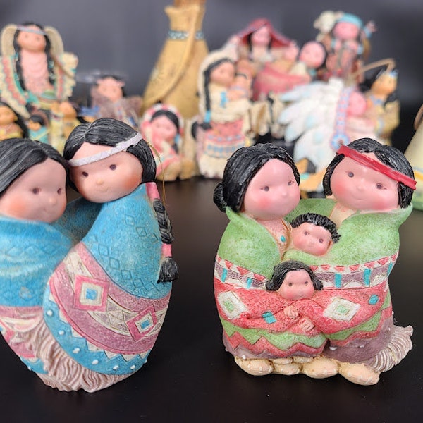 Vintage Enesco ''Friends of a Feather'' Figurine designed by Artist Karen Hahn, "Love for Many Moons" 1999 OR "People of One Feather" 1994