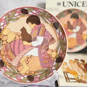 Heinrich Villeroy & Boch UNICEF Our Children No 6 « Mexico » Assiette en porcelaine, dans une boîte, fabriquée en Allemagne de l&#39;Ouest