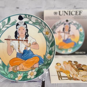 Heinrich Villeroy & Boch UNICEF Our Children No 12 &quot;Asia&quot; Porcelain Plate, Boxed,  Made in W. Germany