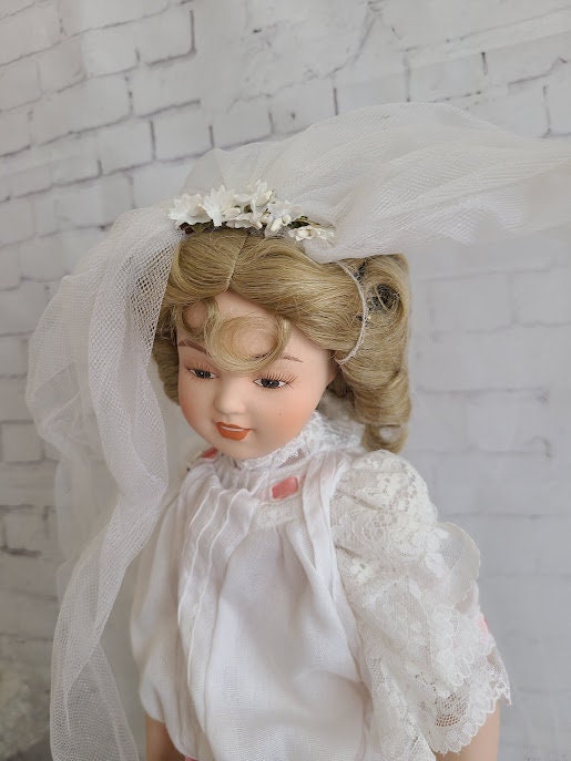 Alexandra Collection by Hollylane Porcelain Doll, A Certificate Sewn on  Doll's Back, 26'' 