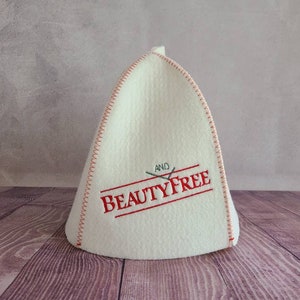 Wool Sauna Hat Steam Room Cap &quot;Beauty and Free&quot;