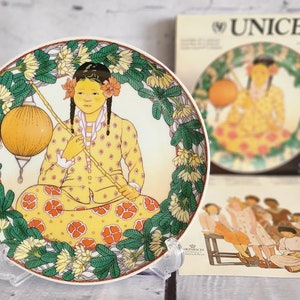 Heinrich Villeroy & Boch UNICEF Our Children No 4 &quot;Malasya&quot; Porcelain Plate, Boxed,  Made in W. Germany