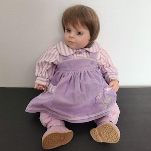 Adora Baby Doll Vintage Name Your Own Original Purple Flower Dress 18&quot; Marked KRV045