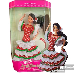 Andalucia Barbie Doll by Designer Pope Jimenes, Limited Collector Edition by Mattel 1996, Made in Indonesia, Spanish Version, # 15758